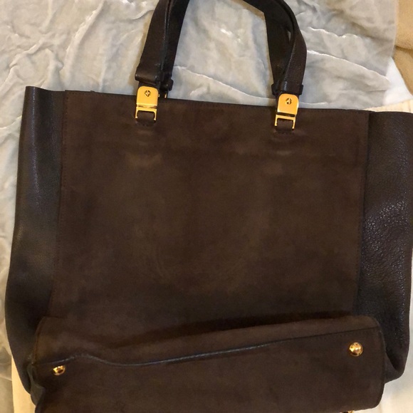 Brown leather & suede marni tote - Picture 3 of 9
